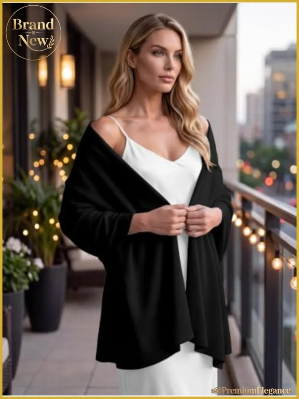 Womens Knit Pashmina Shawl Wrap Evening Dress Cover Up Wedding Cape